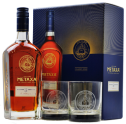 Metaxa 12* 40% 0,7L (darčekové balenie s 2 pohármi)