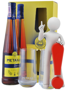 Metaxa 5* + 2 Poháre 38% 0,7L