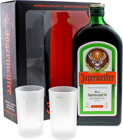 Jägermeister s 2 pohármi 35% 0,7l