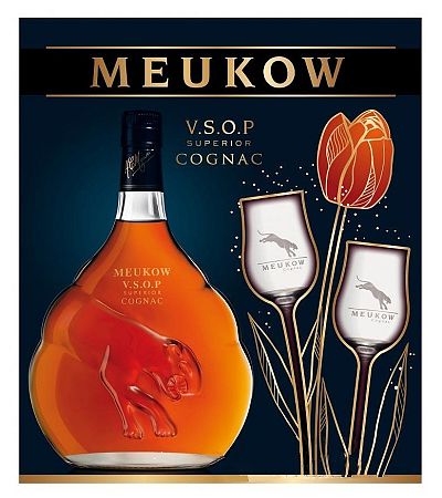 Meukow VSOP Superior s 2 pohármi 40% 0,7l
