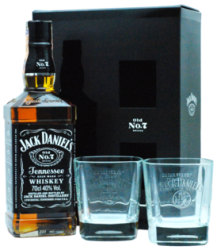 Jack Daniel´s 40% 0,7l (darčekové balenie s 2 pohármi)