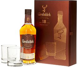 Glenfiddich 18 ročná s 2 pohármi 40% 0,7l