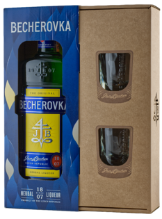 Becherovka The Original 38% 0.7L (darčekové balenie s 2 pohárikmi)