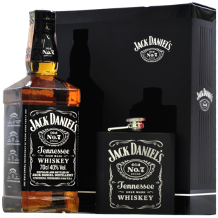 Jack Daniel´s 40% 0,7L (darčekové balenie s ploskačkou)