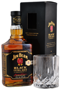 Jim Beam Black Extra Aged + 1 Pohár 43% 0.7L (darčekové balenie s pohárom)