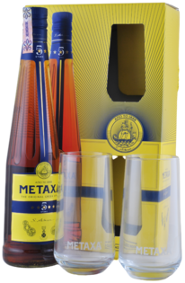 Metaxa 5* 38% 0,7l (darčekové balenie s 2 pohármi)