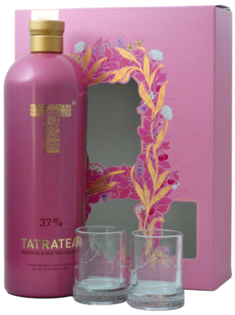 Tatratea Hibiscus & Red Tea 37% 0,7L (darčekové balenie s 2 pohármi)