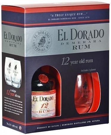 El Dorado 12 ročný s 2 pohármi 40% 0,7l