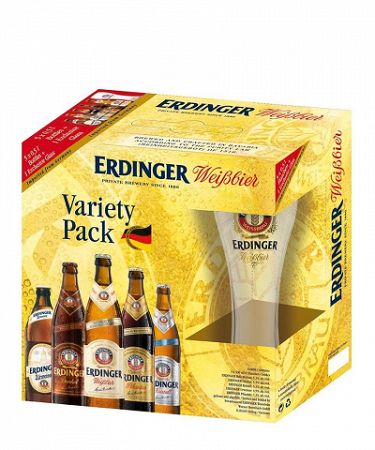 Erdinger variety pack 5x500ml + pohár
