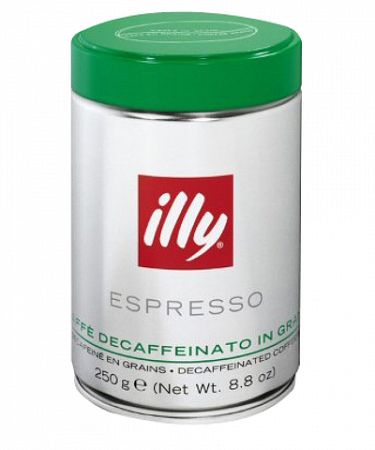 Illy Espresso Caffé decaffeinated káva bez kofeínu zrnková 250g
